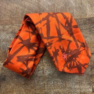 Vintage Mens Bronzini 100# silk neck tie orange